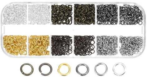 sourcing map 4mm Open Jump Rings Iron Round Ring Connectors for Jewelry Making Tools Supplies Jewelry DIY Crafts Keychains Rings, 6 Color