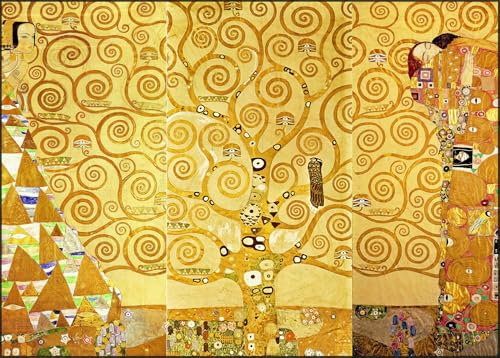 KUSTOM ART Tableau de table ou murale série peintres célèbres Gustav Klimt Arbre de Vie Impression sur bois 30 x 21 cm
