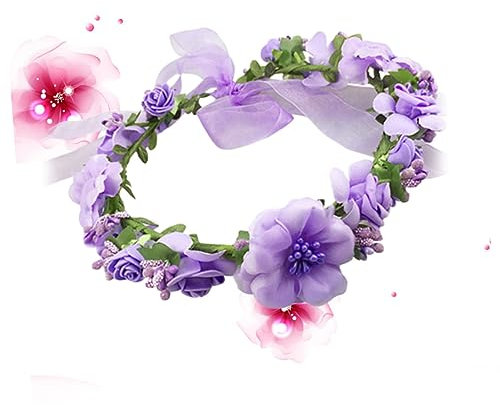 IWOWHERO Blumenstirnband Kranz Hochzeit Braut Kopfbedeckung Einstellbare Größe Natürlich Aussehende Blumen