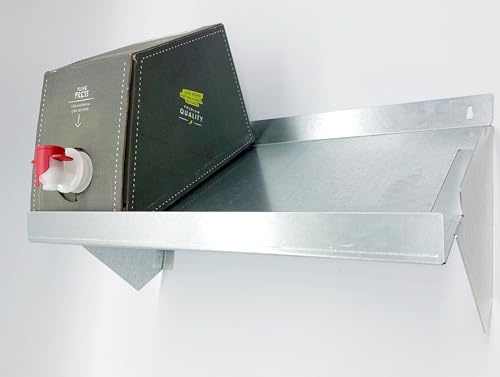 HL-Perfektion-in-Edelstahl Halter kompatibel für DREI Juicebox Sirup Getränkeboxen zur Aufbewahrung verz. Stahlblech 39x21x23cm