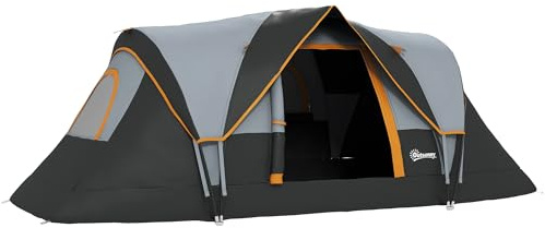 Outsunny Tienda de Campaña Familiar para 5 Personas 455x220x180 cm Gris