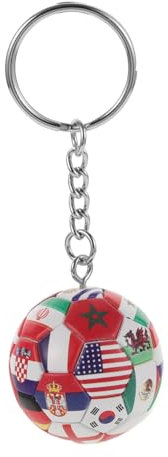 Sosoport Fußball Schlüsselanhänger Mit Kabel Ornament Mit Fußballflagge Partygeschenk Hängende Dekoration Für Rucksäcke Kleine Dekoration Für Schlüsselanhänger