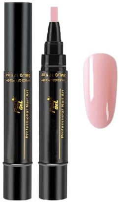 Pink Nail Polish Pens, Nail Art Pens for Gel Polish, One Step Nails Gel Pen Brush for Nail Art DIY, Nails Varnish Pen With Soft Bristles, Drawing,Graffiti Dotting At Home