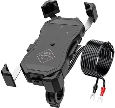 MNEVZX Handy-Lenkerhalterungen Motorrad-Telefonhalter, Kabelloses Laden, Schnelles USB-Ladegerät, Motorrad-Spiegelständer, Handy-Lenkerhalterung Fahrrad Handyhalterung(M11B USB Charger)