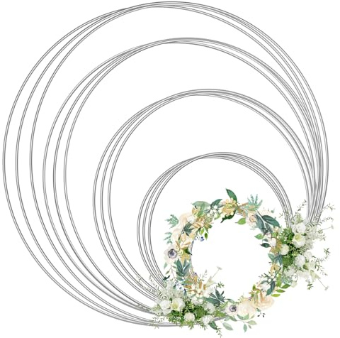 15 Stück Metallring Set, 10/15/20/25/30cm Drahtringe Deko Ringe, Metallringe zum Basteln Aufhängen Traumfänger für DIY Hochzeits-Tisch-Dekorationen Handwerke
