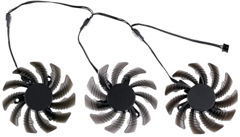 FDMOZRE 78MM T128010SU Cooling Fan For Gigabyte GTX 1660 Super Ti RTX 2060 2070 2080 RX 5500 5600 5700 XT Graphics Card PLD08010S12HH(Black 3-Fan)