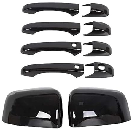 Copertura Specchietto Retrovisore Per J&eep Per Grand Per Cherokee 2011-2021 Copertura Specchietto Retrovisore Laterale E Maniglia Porta Ricambi Auto Tappo Parafango(Kit smart black)