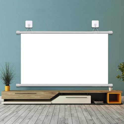 Xalteafe Écran De Projection 60 Manuel Enroulable,ÉCran Plafond Videoprojecteur,Toile projecteur Home Cinema,Anti-Plis,Facile à Ranger,pour CinéMa à Domicile en Salle MultiméDia