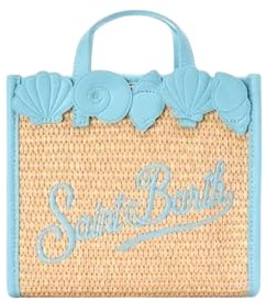 Saint Barth MC2 BORSA VIVIAN MINI IN RAFFIA CELESTE 1131EMB
