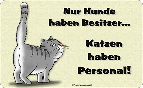 Frühstücksbrettchen Brotzeitbrettchen Katzen haben Personal Resopal 23,5x14,5cm echte RICOLOR® Kult-Frühstücksbrettchen Made in Germany