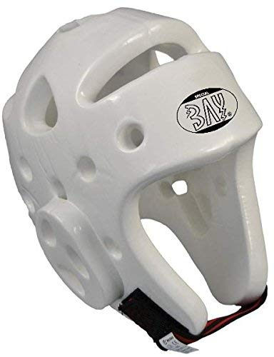 BAY® KLS Kopfschutz Kopfschützer Headguard Kampfsport, Kickboxen, Taekwondo, Taek Kwon Do, TKD, weiß, Größe XL