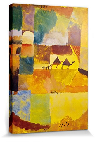 1art1 Paul Klee Poster Zwei Kamele Und EIN Esel, 1919 Bilder Leinwand-Bild Auf Keilrahmen | XXL-Wandbild Poster Kunstdruck Als Leinwandbild 120x80 cm