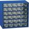 HaW Kleinteilemagazin Metall rot 282x306x155 mm. 30 glasklare Schubladen + 30 Trennstege Werkstattqualität
