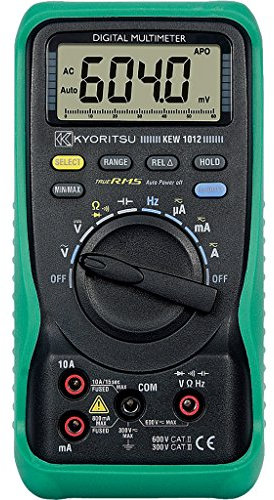 Kyoritsu KEW 1012 Mutlimetro digitale per la misura di tensioni TRMS AC/DC, correnti TRMS AC/DC, resistenza, continuità, prova diodo, capacità, frequenza , grigio