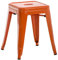 CLP Hocker Armin I Metallhocker stapelbar und pflegeleicht I Stapelhocker bis 200 kg belastbar I Sitzhöhe 46 cm, Farbe:orange