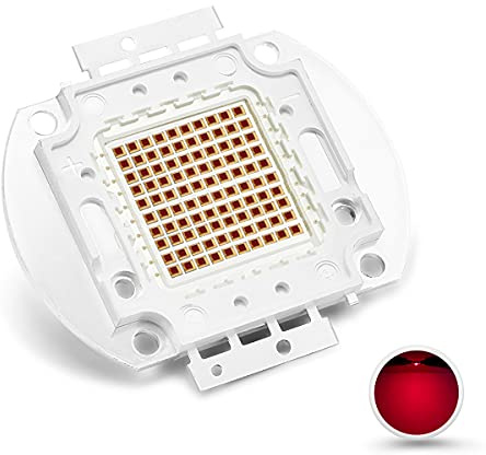 CHANZON High Power Led Chip 100W Far Red Plant Grow Light (730nm / Input 3000mA / DC 18V - 20V / 100 Watt) SMD COB Emitter Diode Components 100 W Bead for DIY Growing Lamps