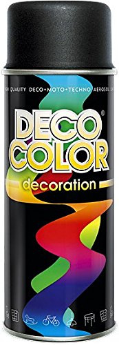 Deco Color Decoration Universal Spray Paint Multi-Purpose 400ml Gloss MATT Satin Art Craft Art Decor DIY (RAL 9005 Black_matt Finish)