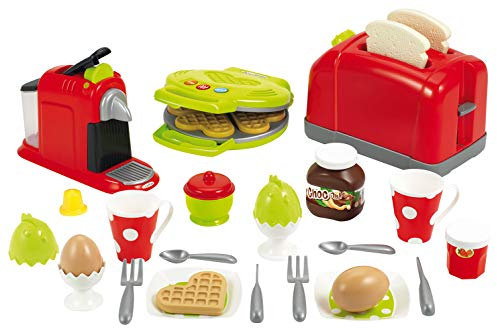Ecoiffier Set de pequeños electrodomésticos de 33 piezas, color rojo/verde (2647)