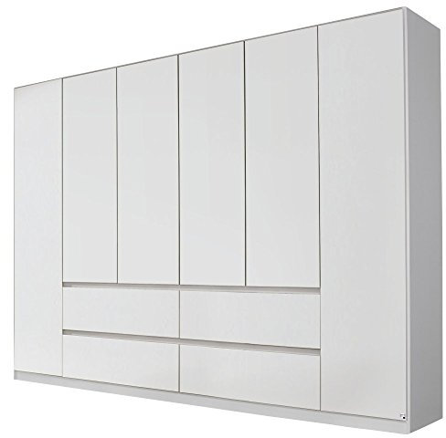 Rauch AA027.4324 Kleiderschrank Mainz 6-türig, griffloses Design/B 271 H 210 T 54 cm/Korpus/Fronten: Alpinweiss