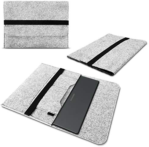 NAUCI Sleeve Hülle kompatibel für Medion Akoya Akoya S14406 Convertible Schutzhülle Filz Tasche Laptop Cover Notebook Case 14 Zoll, Farbe:Hell Grau