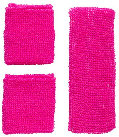 PARTY DISCOUNT Schweißbänder mit Stirnband, Frottee, pink