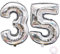 Juland Luftballons 35. Geburtstag XXL Riesen Folienballon Zahl 35 53 Silber Nummer Große Folienmylar-Ballons 40-Zoll-Riesen-Jumbo-Zahl zum 35. Geburtstag Partydekorationen