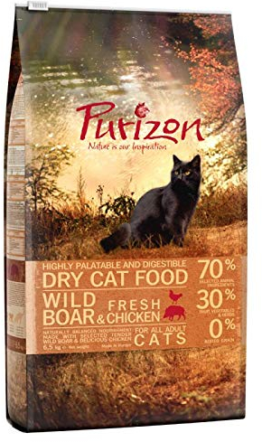 Purizon Adult Getreidefreies Premium Katzenfutter Trockenfutter mit Wildschwein 2,5 kg mit hohem Proteingehalt