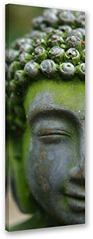 Feeby Wanddeko Buddha Leinwandbild Kunstdruck Orient Grün 30x90 cm
