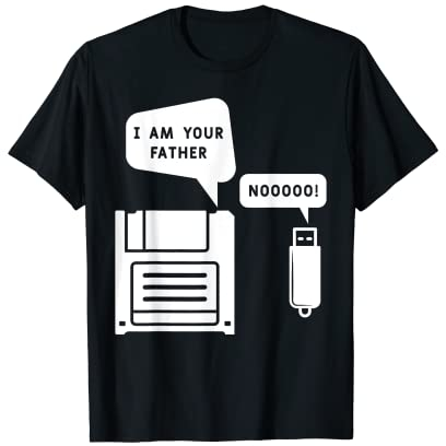 Développeur Codage Coder PC Idées cadeaux - T-shirt Humorous Pop Culture Noir Unisex Small - Coupe classique Manche courte Col rond C'est drôle, je suis ton père, le geek des clés USB et des d T-Shirt