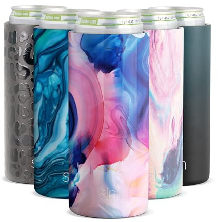 Simple Modern Skinny - Enfriador de latas para cervezas delgadas y seltzer duro (12 onzas), manga aislada de acero, delgado (12 onzas), patrón: Dreamcicle