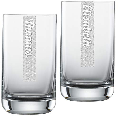 Miriquidi Wassergläser 2er Set mit Gravur | 2 Stück Wasserglas 255ml Schott Glas mit Namen | LogoGlas | Spülmaschinenfest | Trinkglas & Individuelle Lasergravur