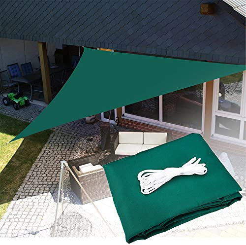 Voile Dombrage Triangulaire 3X4x5, Toile Ombrage Triangulaire Anti UV, Voile Dombrage Imperméable, Polyester Résistant Aux Déchirures, Toile Soleil Exterieure pour Terrasse,Dark Green,300 * 400 * 500