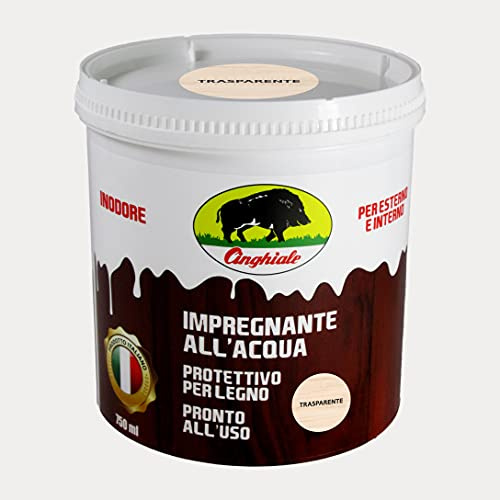 Cinghiale 807 Impregnante all'Acqua 0,75 Litri Trasparente per Legno Inodore VOC Bassissimi Protettivo e Nutriente