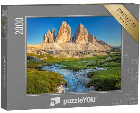 puzzleYOU: Puzzle 2000 Teile „Die berühmten DREI Zinnen in den Dolomiten, Italien“ – aus der Puzzle-Kollektion Berge, DREI Zinnen