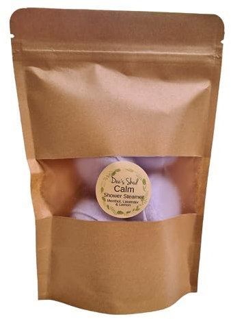 Shower Steamer - Calm Set of 5 - Handmade in the UK - Soothing Lavender and Lemon -Essential Oils for a Spa experience at home.