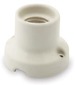 AMARCORDS - Lampenhalter aus Porzellan, Fassung E27, Lampensockel in Vintage-Farbe WEISS MATT