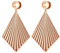 Lieson Tunnel Expander Ohrring, 2 Stück Ohr Tunnel Set Edelstahl Rautenmuster Mit Anhänger 18mm Flesh Tunnel Rosegold