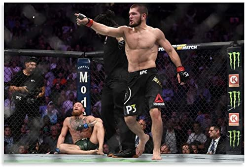 HRTNS Leinwand Bilder Kunst Conor McGregor Khabib Nurmagomedov Boxen für Schlafzimmerdekor Malerei Poster Druckt Gedruckte 23.6x35.4(60x90cm) Kein Rahmen