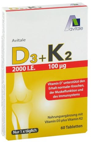 Vitamin D3+K2 2000 internationale Einheiten 60 stk