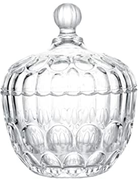 1Pcs Crystal Candy Jar With Lid Vintage Clear Cookie Chocolate Storage Container Decorative Sweet Treat Display Jar for Kitchen Countertop Dessert Party Home Decor
