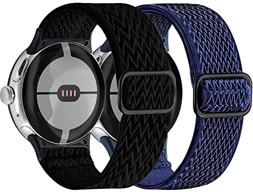 Nigaee Elastisches Nylon Armband Kompatibel mit Google Pixel Watch 3/2/1, Atmungsaktives Verstellbares Gewebte Stoff Ersatzarmband Kompatibel für Google Pixel Watch 3/2/1