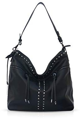 ADITAM Damen Umhängetaschen Stylische Handtasche Große Hobo Bag für Damen Tragetasche Schwarz Double The Comfort