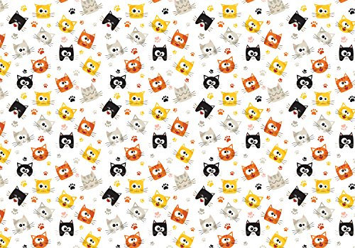 wandmotiv24 Fototapete Kinder-zimmer Lustige Kätzchen, 300 x 210 cm - selbstklebende Strukturtapete, Wanddeko, Wandbild, Wandtapete, Kinder, Tiere M0997