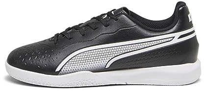 PUMA King Match IT JR Soccer Shoe, Black White, 38 EU