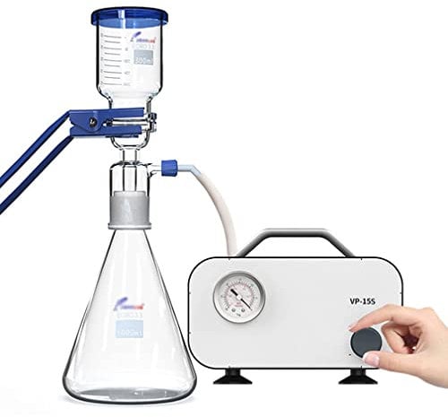 PARFCO Lab Oil Free Vacuum Pump for Filtration, DC 12V Diaphragm Vacuum Pump with 15 L/min Adjustable Flow Rate, for Filtration Distillation Laboratory Work