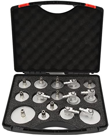 15-teiliges Hauptzylinder-Adapter-Set, Bremsflüssigkeits-Entlüfter-Adapter-Set, Auslaufsicherer Bremsflüssigkeits-Entlüfter-Adapter aus Aluminiumlegierung, Universeller