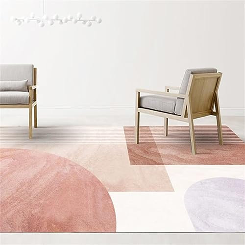 Kunsen Tapis Circuit Voiture Résistant à la saleté et antidérapant décoration intérieure Maison Couleur Rose Moquette à Poils Ras Tapis D'éVeil et de jeux160X200CM