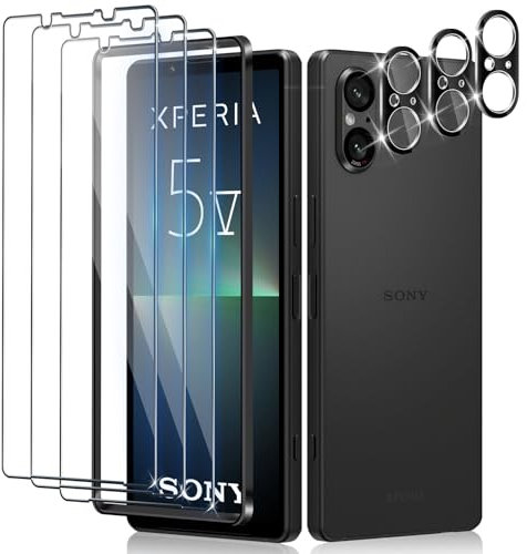 LiiLaa Schutzfolie für Sony Xperia 5 V für Panzerglas, 3 Stück Gehärtete Glas Schutz Folie mit 3 Stück Kameraschutz, 9H displayschutz Ultra-klar Schutzglas