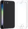 NEW'C Hülle für iPhone SE 2020, iPhone SE 2022 - Ultra Thin Silikon Schwarz und 2 × Panzer Schutz Glas für iPhone SE 2020, iPhone SE 2022