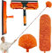 Tockrop Kit de plumeau haute portée de 6 m avec rallonge de 1,5 à 4,9 m, plumeau en toile d'araignée avec perche télescopique, raclette de fenêtre avec brosse à récurer, brosse en toile d'araignée,